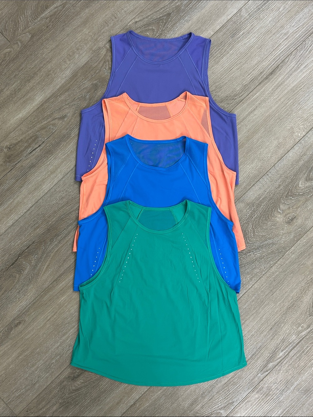Lululemon Women's Performance Tank Top Set - Green, Blue, Coral & Purple